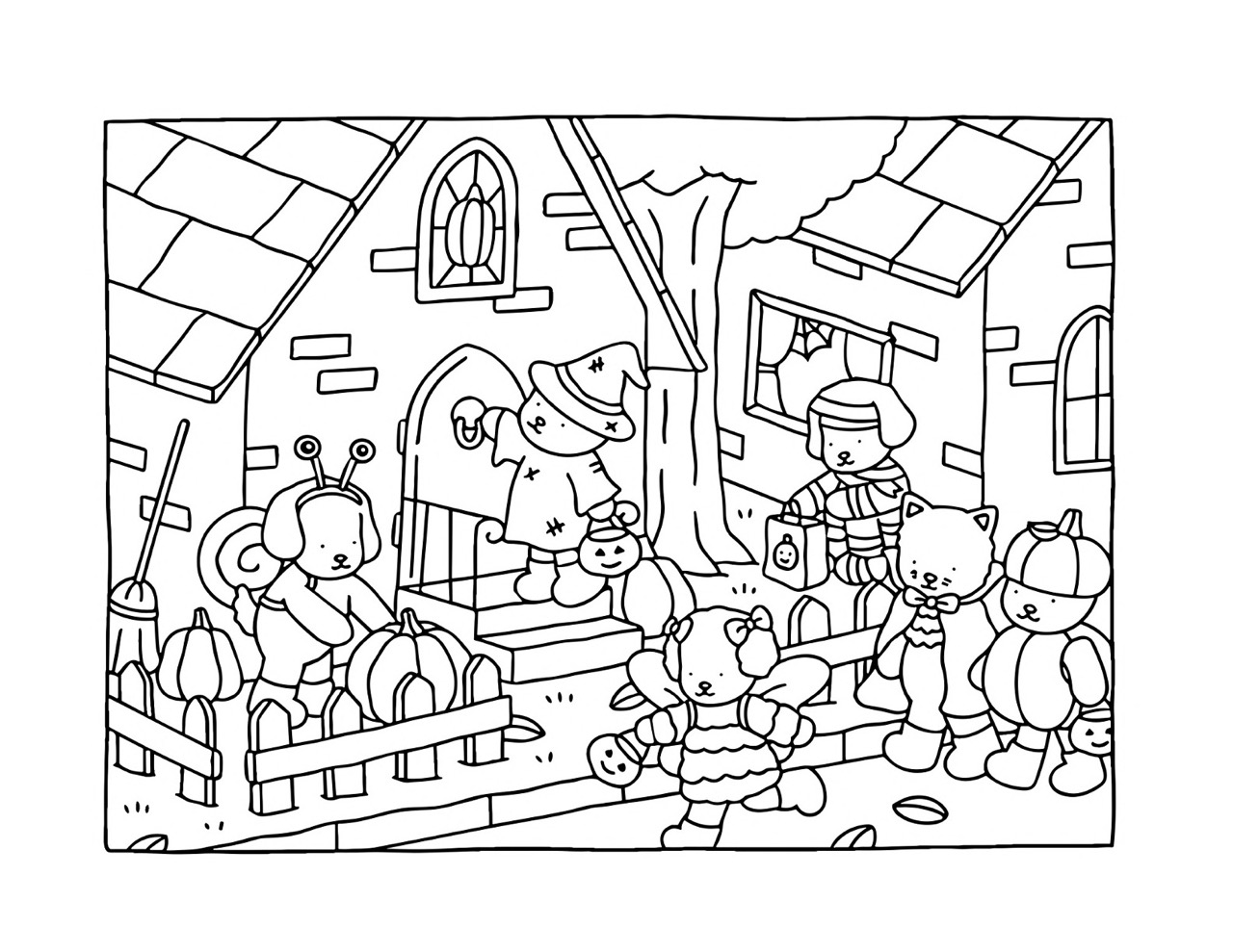 Desenho Bobbie Goods de animais e bruxinha para colorir