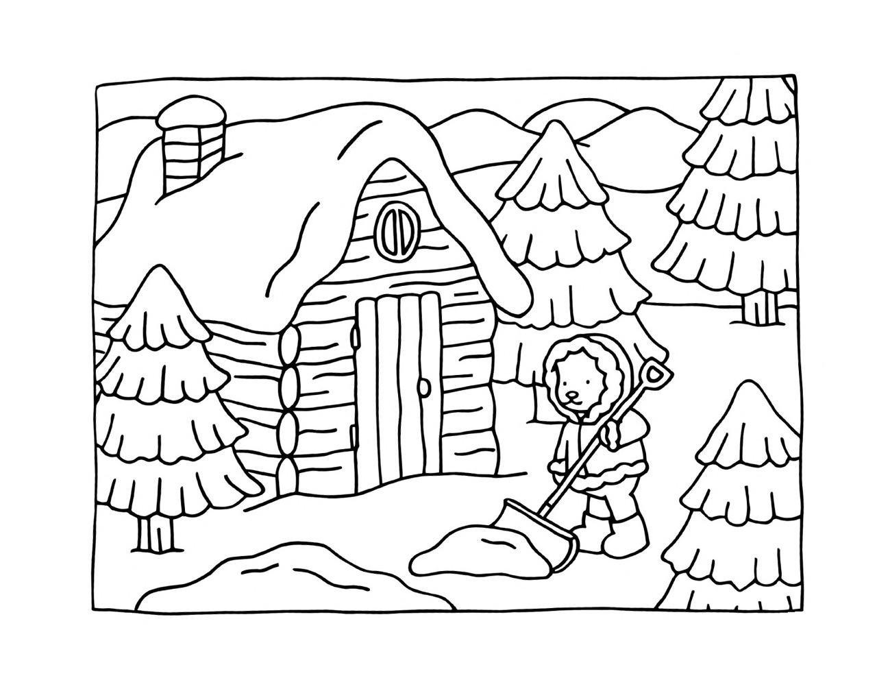 Desenho Bobbie Goods de casa na neve para colorir