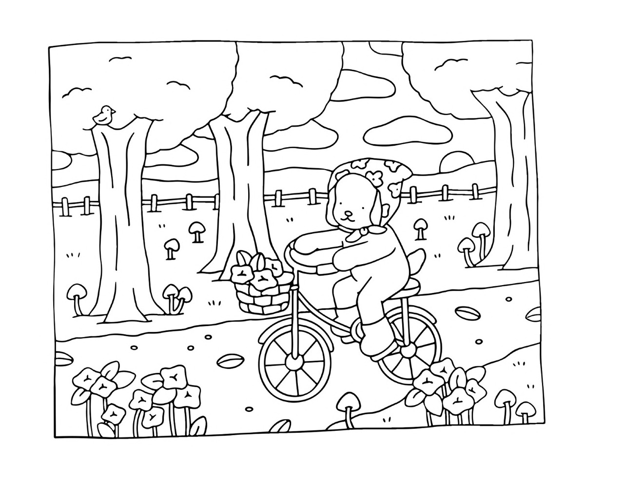 Desenho Bobbie Goods de ursinho andando de bicicleta