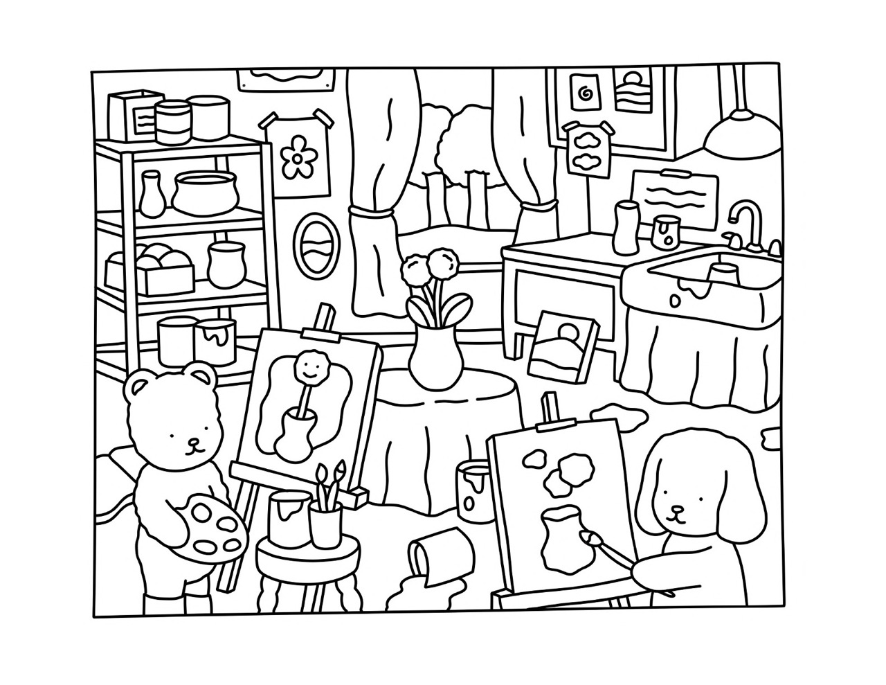 Desenho Bobbie Goods de animais pintando para colorir