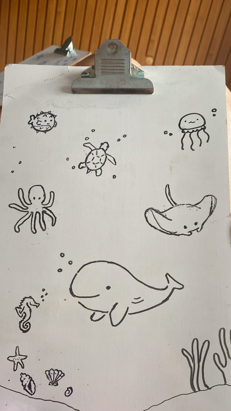 Desenho Fácil para Desenhar de animais marinhos fofos