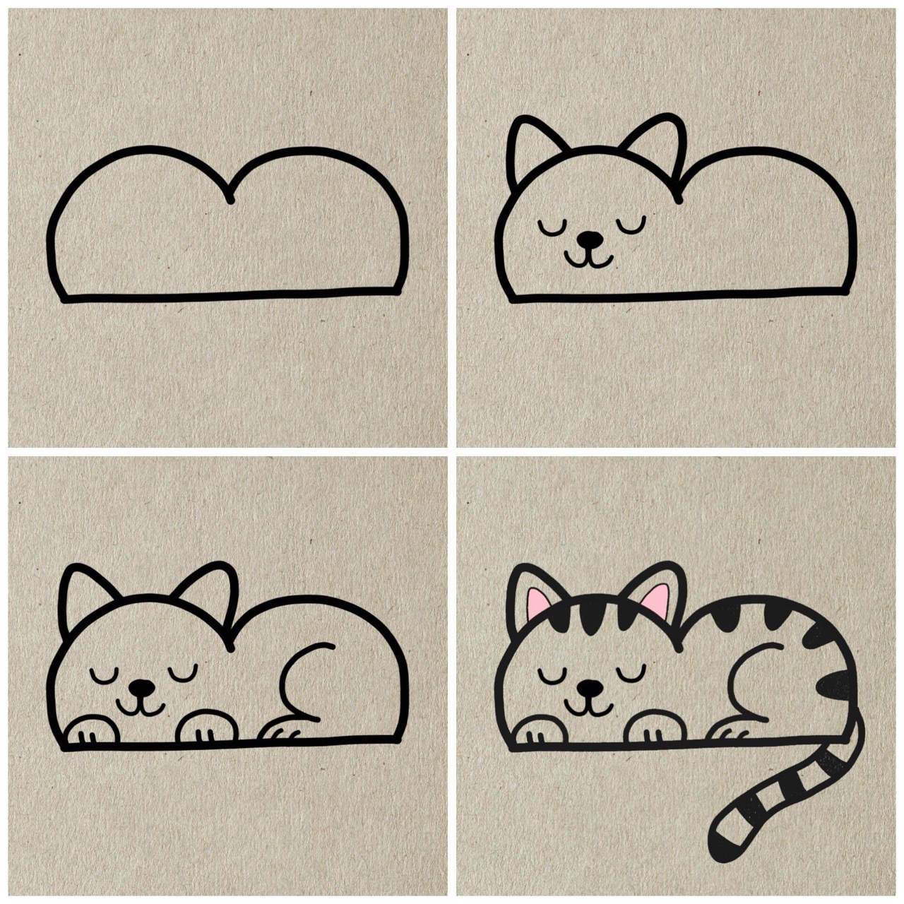 Desenhos Fáceis Como desenhar um gato fofo a lápis