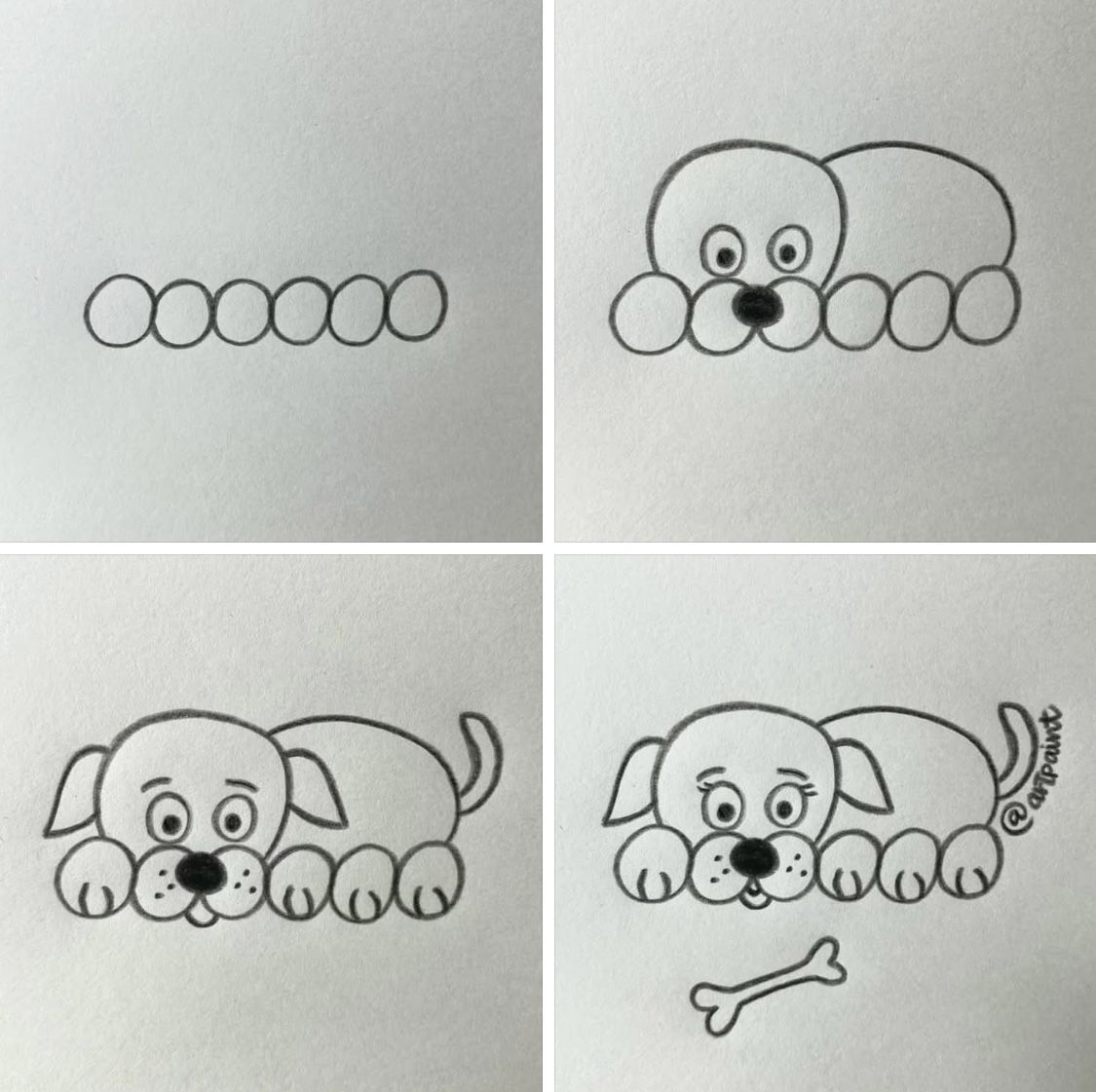 Desenhos Fáceis: Como desenhar um cachorro fofo a lápis