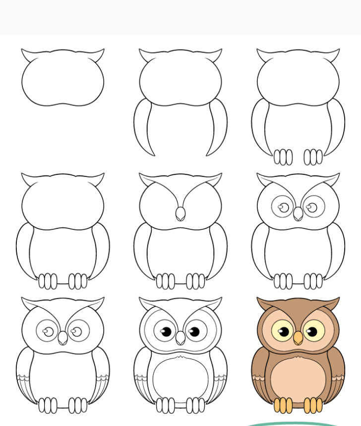 Desenhos Fáceis: Como desenhar uma coruja fofa a lápis