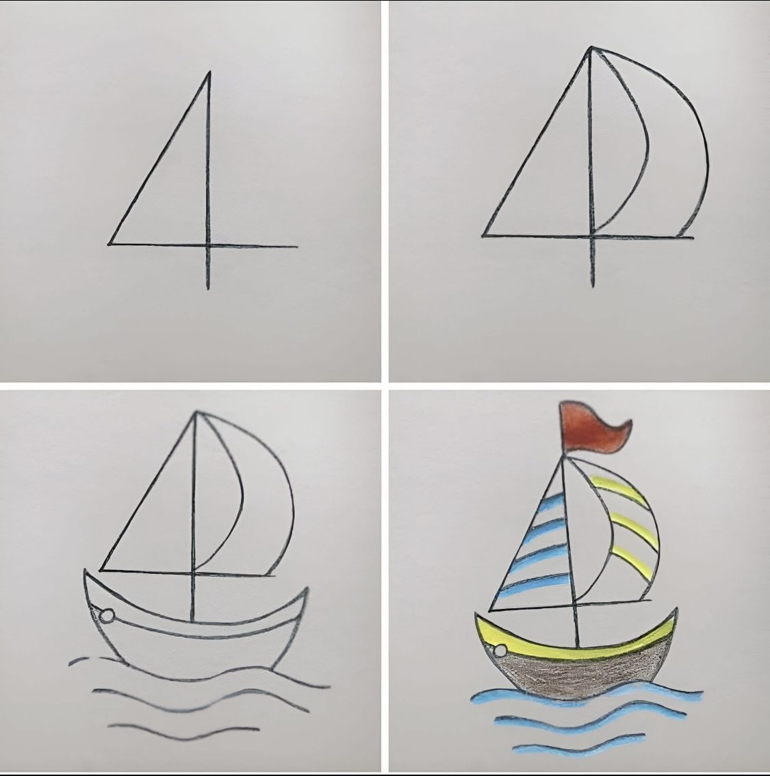 Desenhos Fáceis: Como desenhar um barco simples a lápis