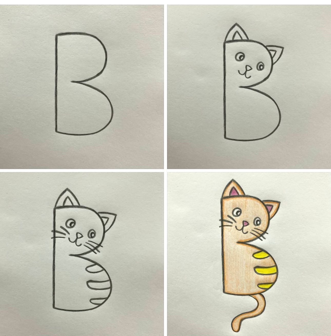 Desenhos Fáceis: Como desenhar um gato fofo a lápis