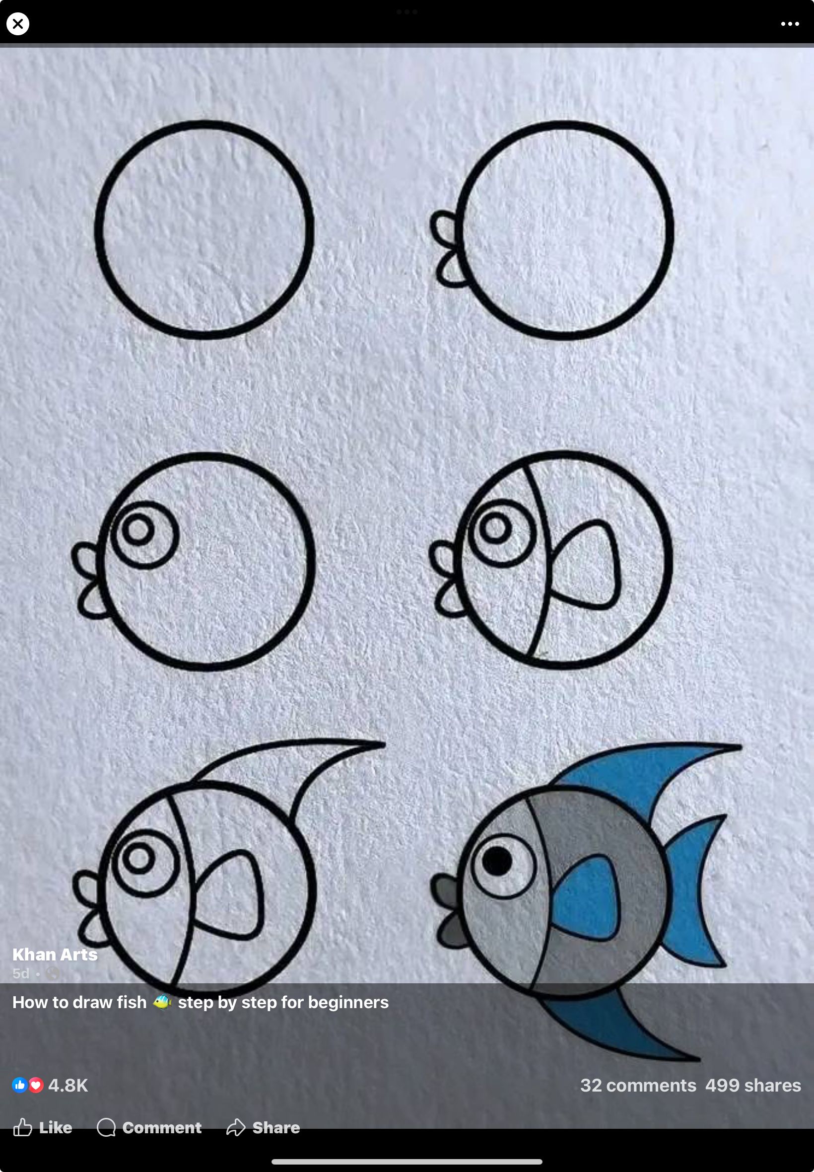 Desenhos Fáceis: Como desenhar um peixe fofo a lápis