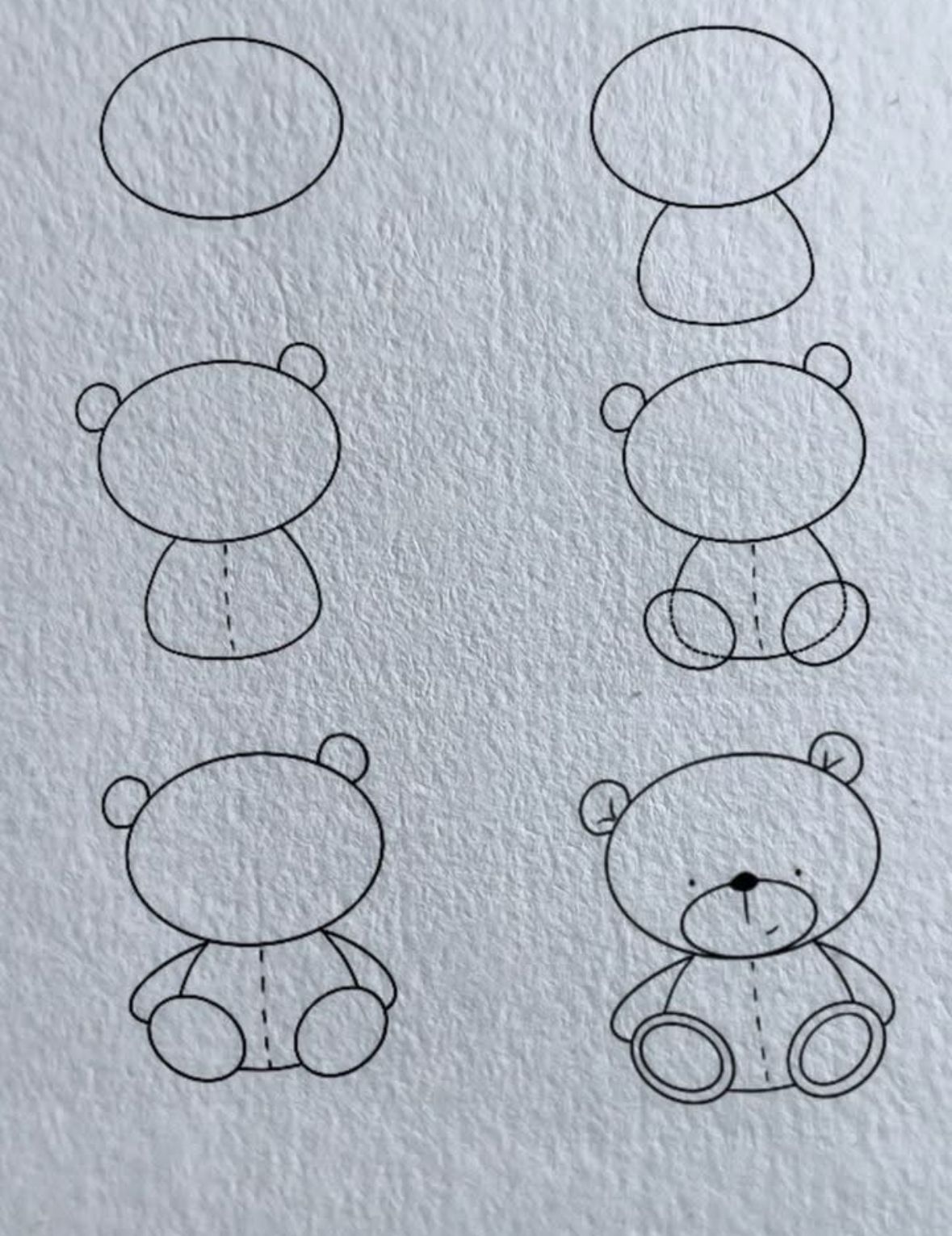 Desenhos Fáceis: Como desenhar um Ursinho de pelúcia fofo