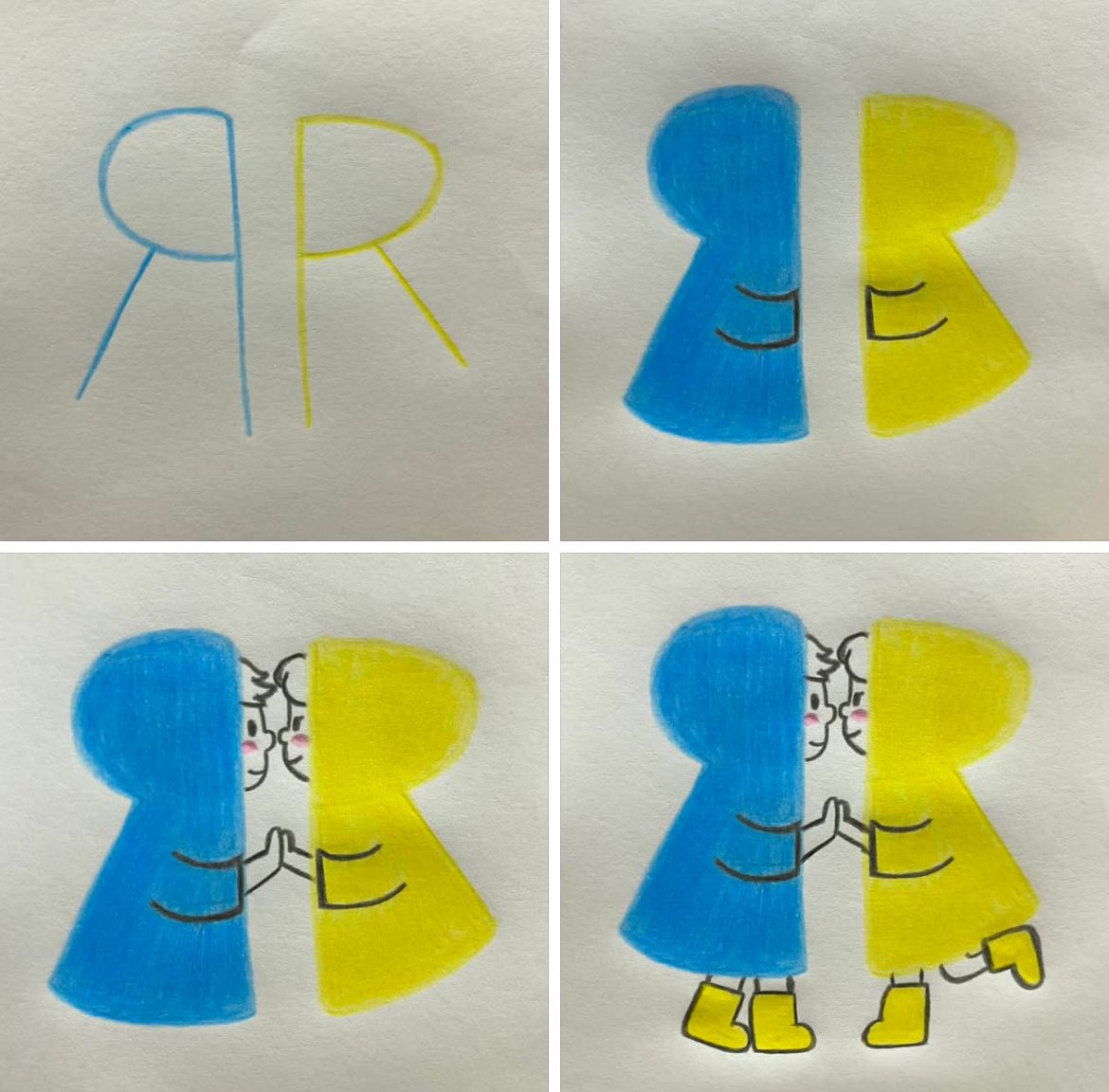 Desenhos Fáceis: Como desenhar duas crianças se abraçando