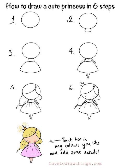 Desenhos Fáceis: Como desenhar uma princesa fofa a lápis