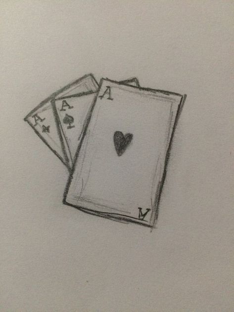 Desenho Fácil para Desenhar: Três cartas de baralho