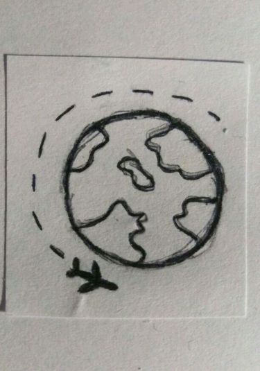 Desenho Fácil para Desenhar: Planeta Terra com avião