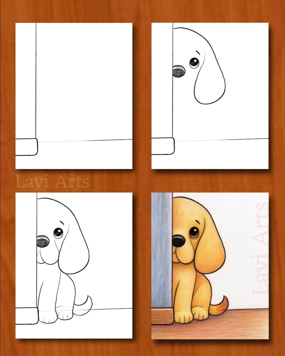 Desenhos Fáceis: Como desenhar um cachorro fofo a lápis