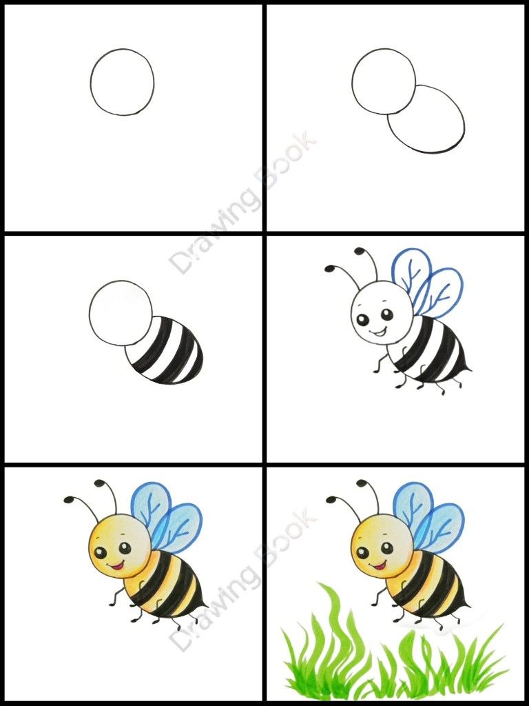 Desenhos Fáceis: Como desenhar uma Abelha fofa e colorida