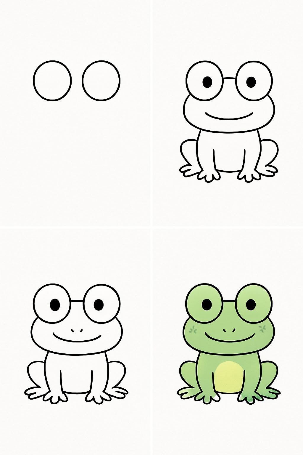 Desenhos Fáceis: Como desenhar uma Rã fofa a lápis