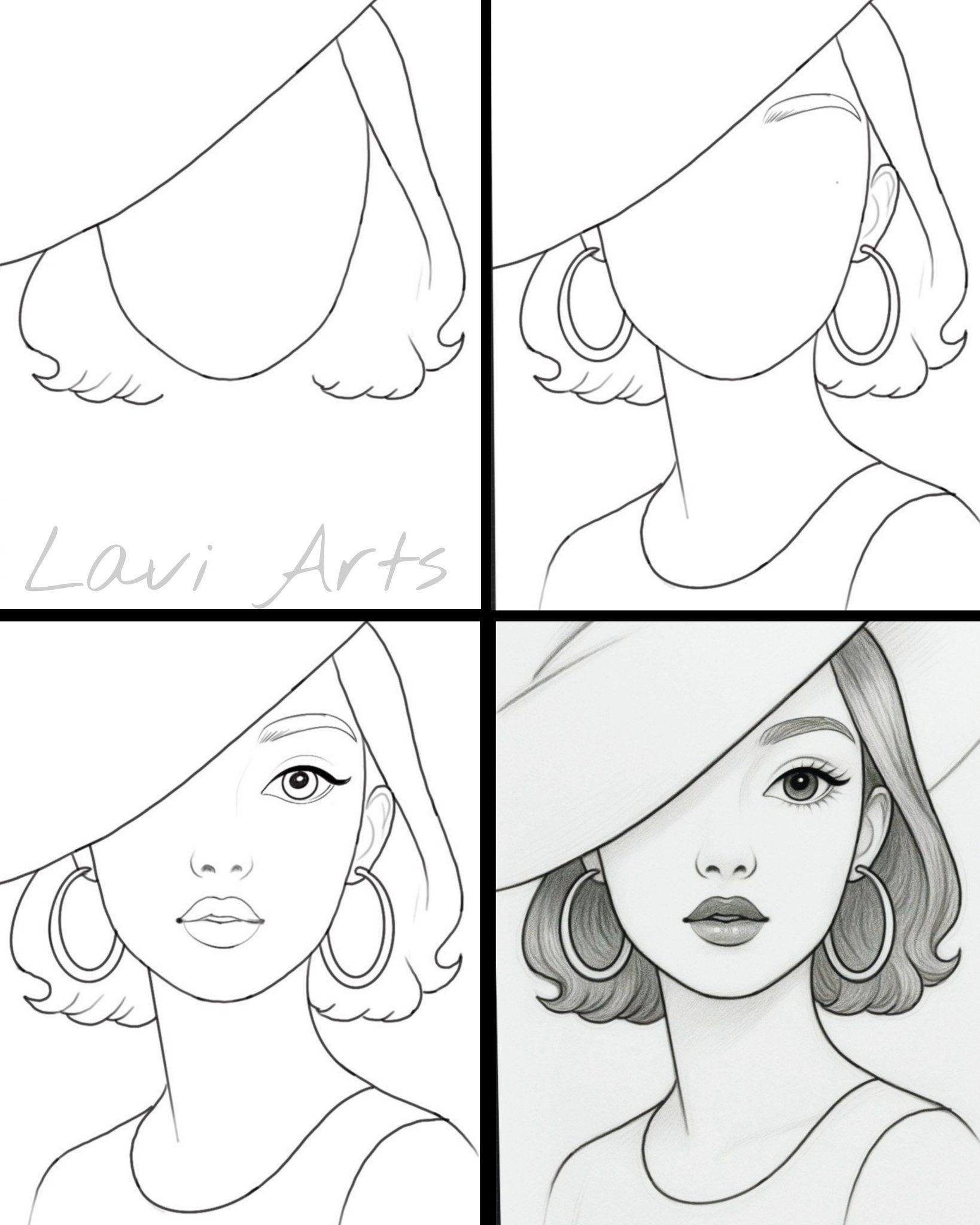 Desenhos Fáceis: Como desenhar um rosto feminino a lápis