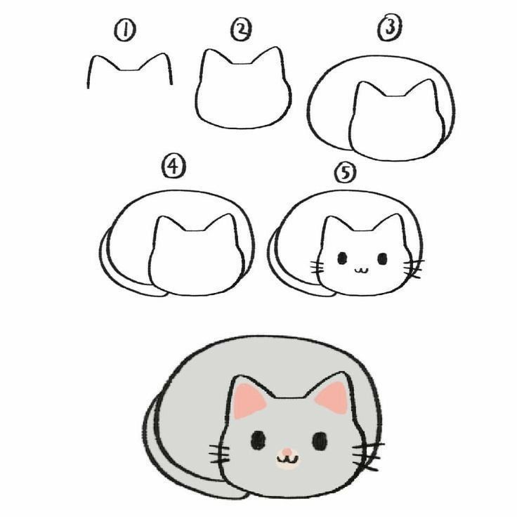 Desenhos Fáceis: Como desenhar um gato fofo a lápis