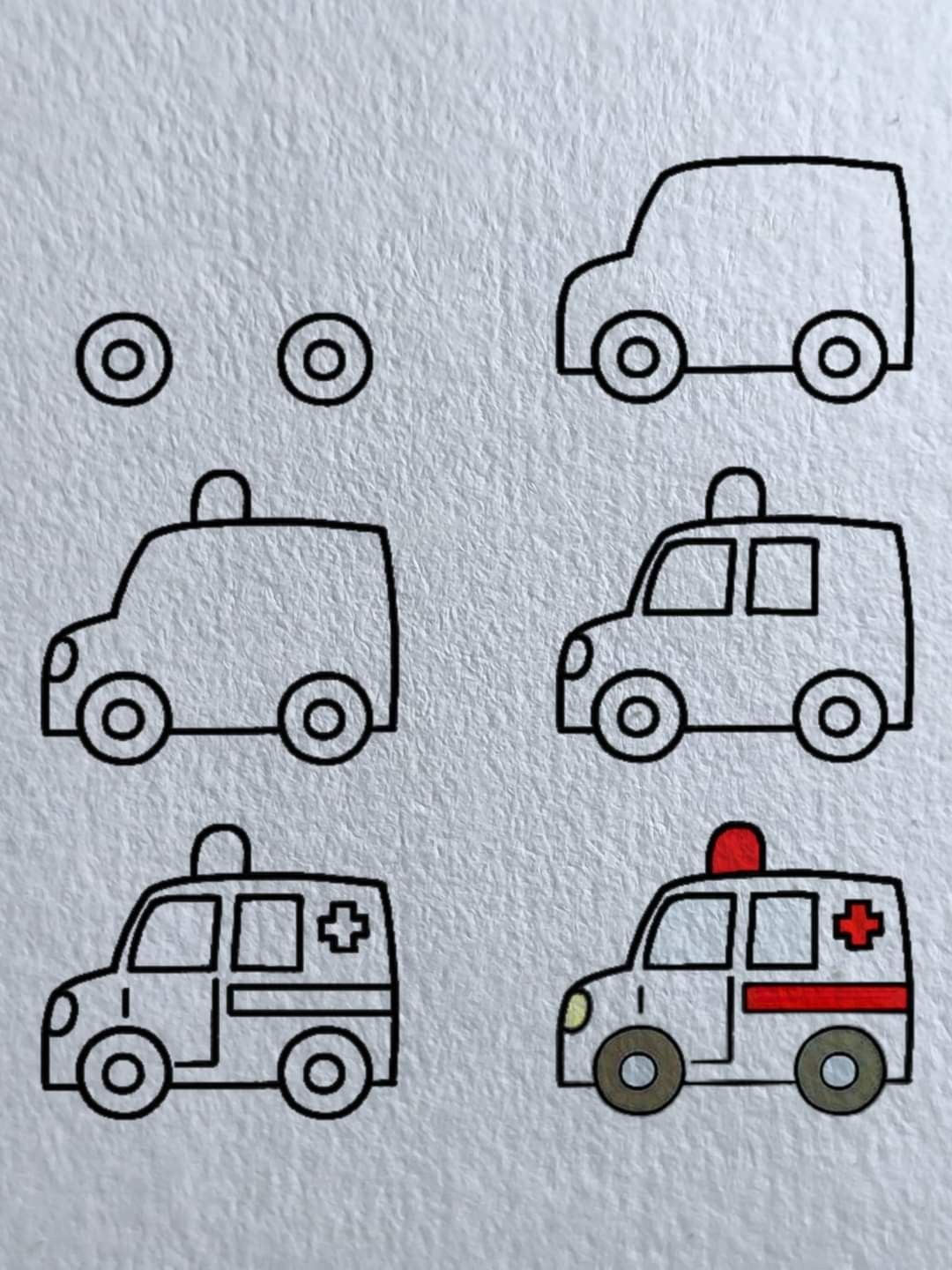 Desenhos Fáceis: Como desenhar uma ambulância simples