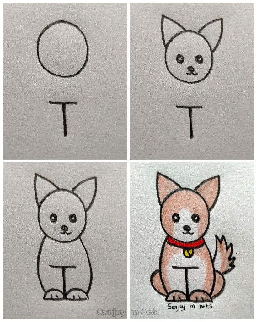 Desenhos Fáceis: Como desenhar um cachorro fofo a lápis