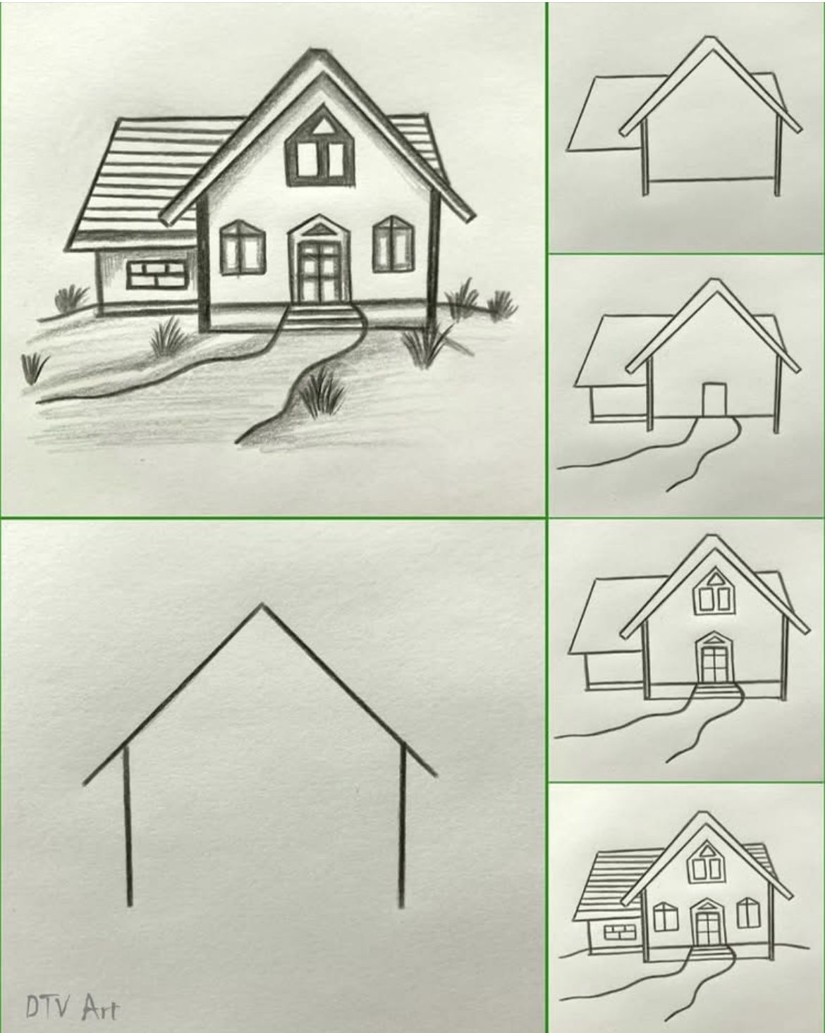 Desenhos Fáceis: Como desenhar uma casa simples a lápis
