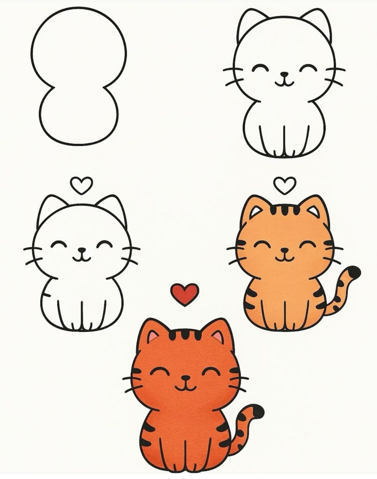 Desenhos Fáceis: Como desenhar um gato fofo a lápis