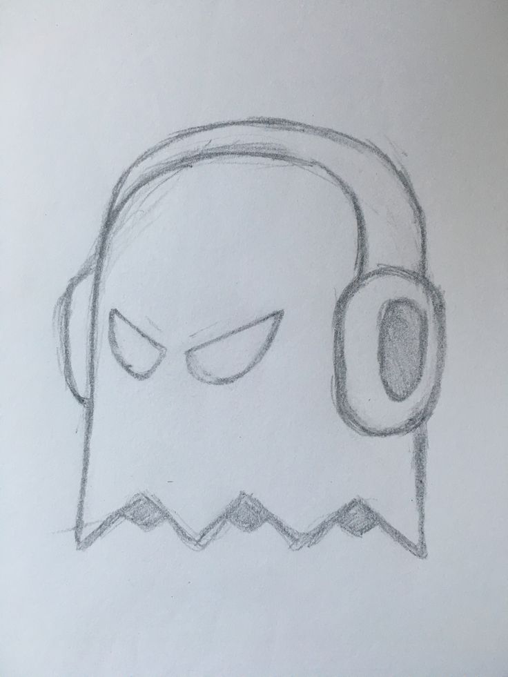 Desenho Fácil para Desenhar: Fantasma com fones de ouvido