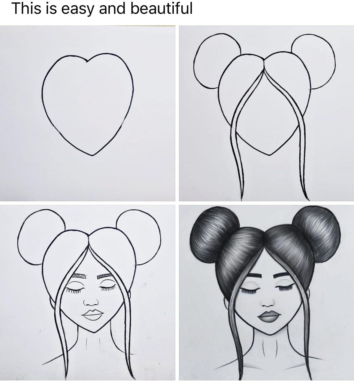 Desenhos Fáceis: Como desenhar um rosto feminino simples