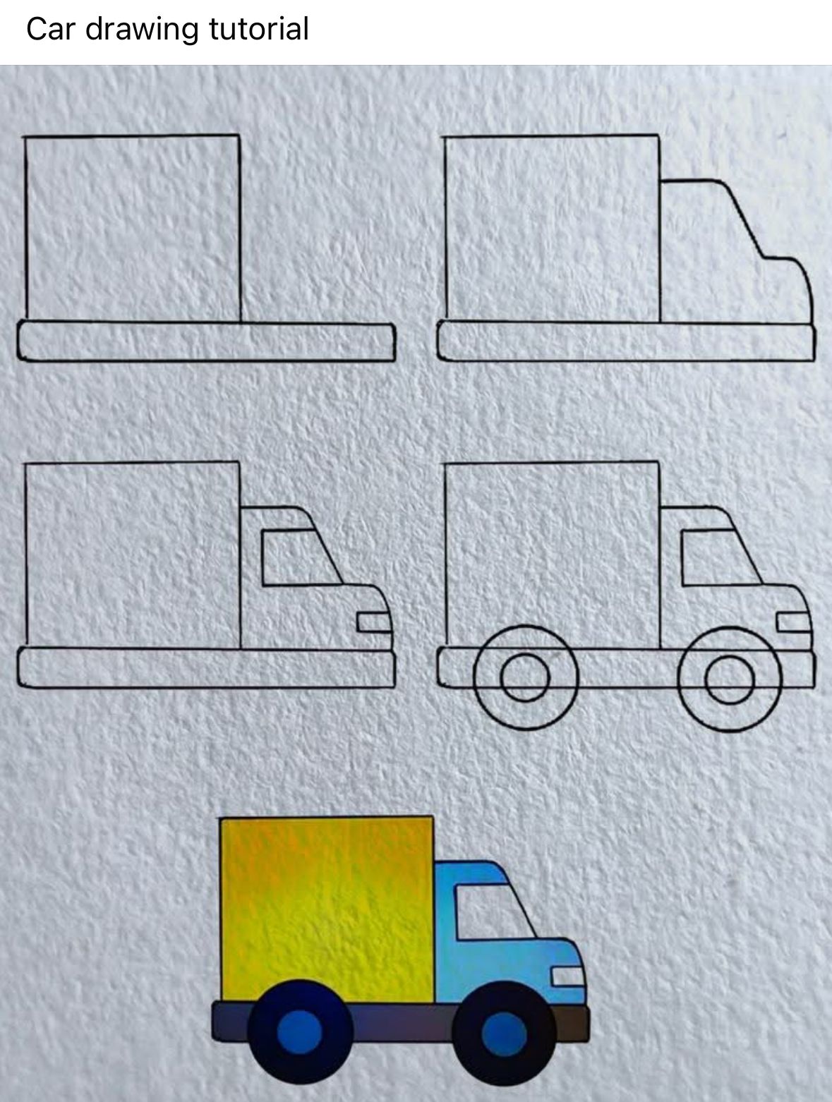 Desenhos Fáceis: Como desenhar um carro simples e fofinho