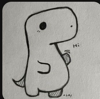 Desenho Fácil para Desenhar de dinossauro fofo sorriso