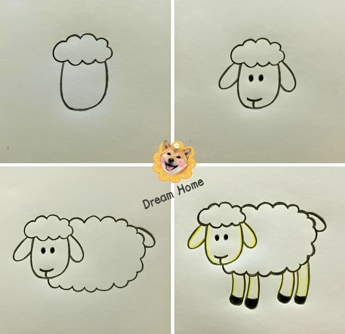 Desenhos Fáceis: Como desenhar uma ovelha fofa