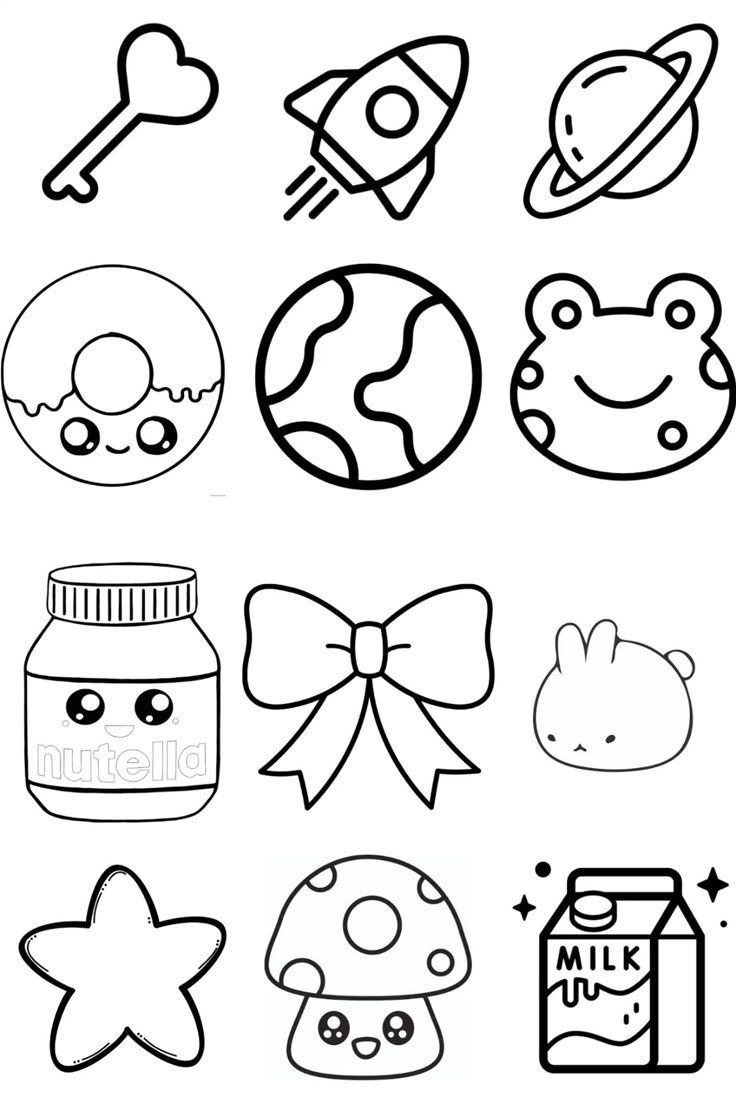 Desenho Fácil para Desenhar: Itens variados como foguete e estrela