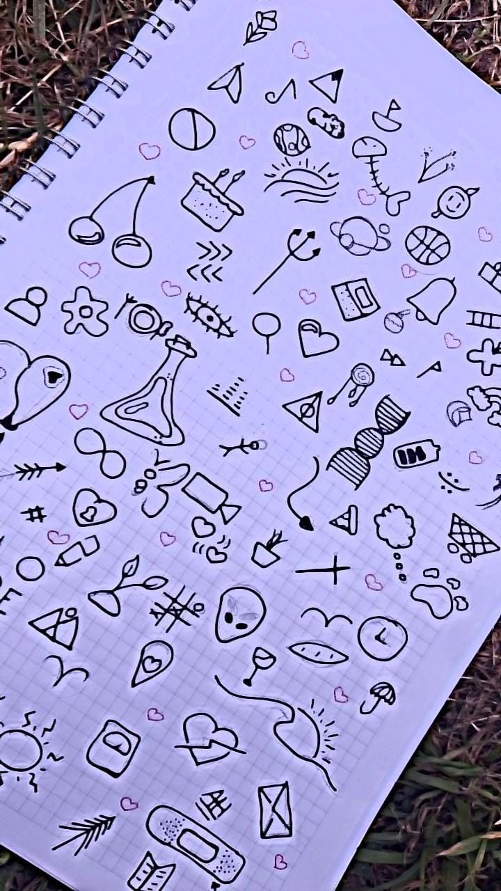 Desenho Fácil para Desenhar com Diversos Símbolos Criativos