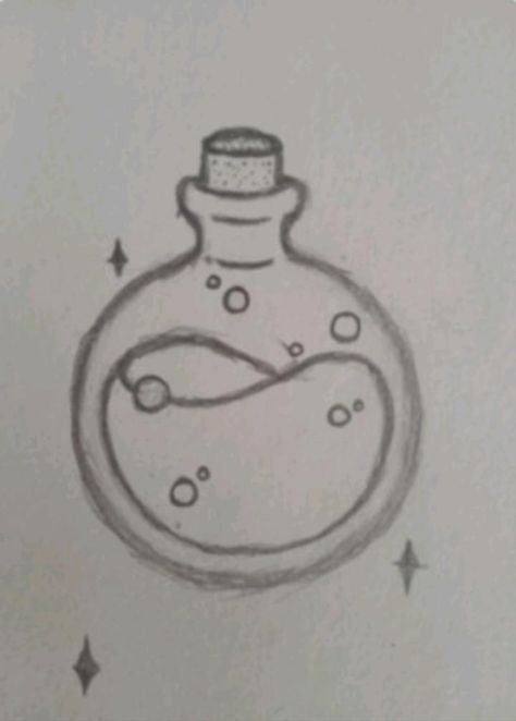 Desenho Fácil para Desenhar de Garrafa com líquido e bolhas