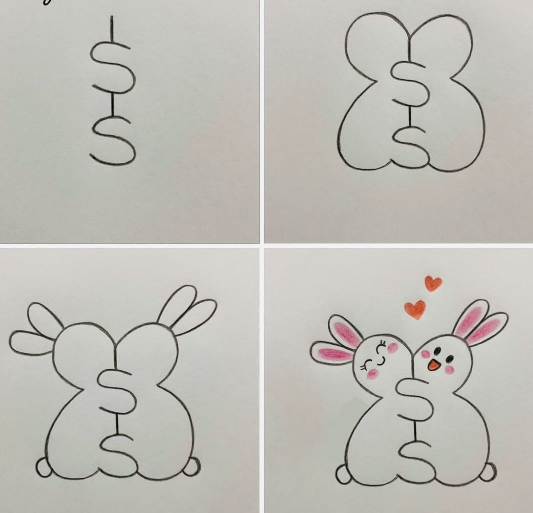 Desenhos Fáceis: Como desenhar coelhos fofos a lápis