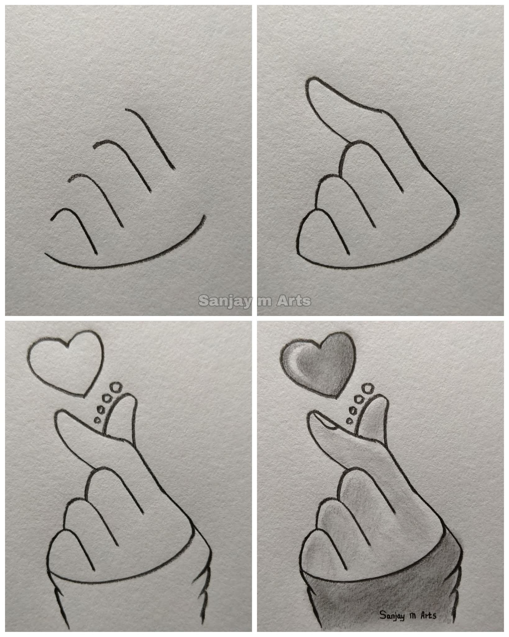 Desenhos Fáceis: Como desenhar uma mão segurando um coração