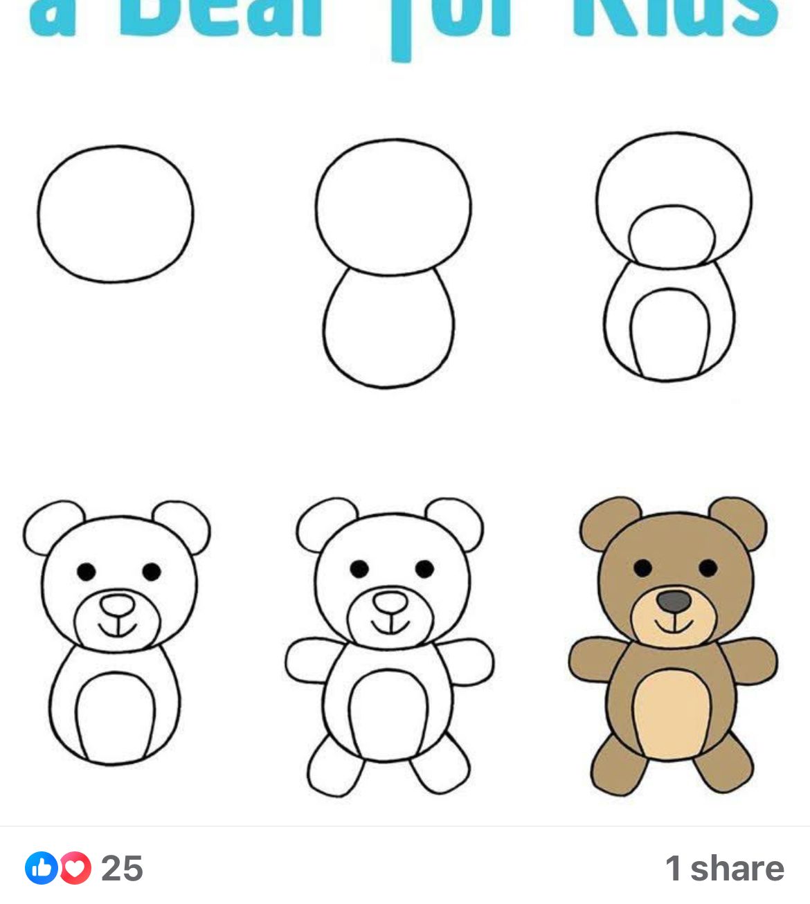 Desenhos Fáceis: Como desenhar um Urso de pelúcia fofo