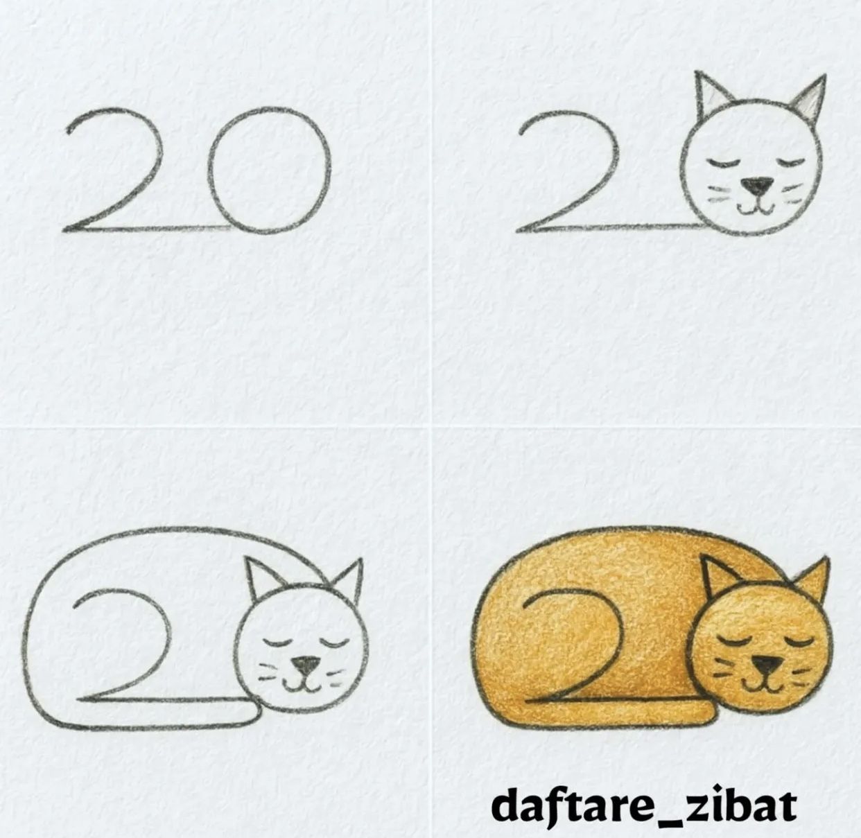 Desenhos Fáceis: Como desenhar um gato fofo a lápis