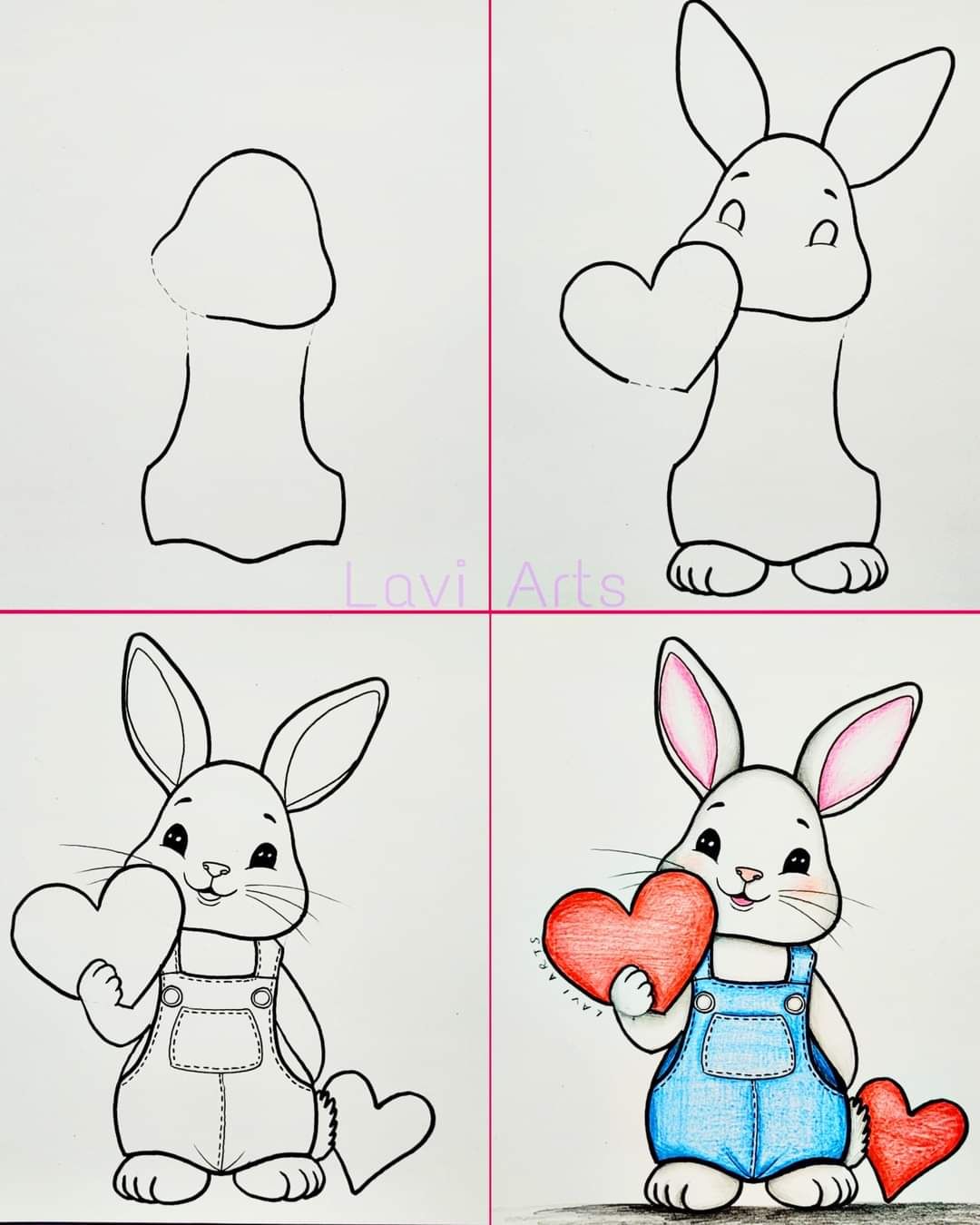 Desenhos Fáceis: Como desenhar um Coelho fofo a lápis