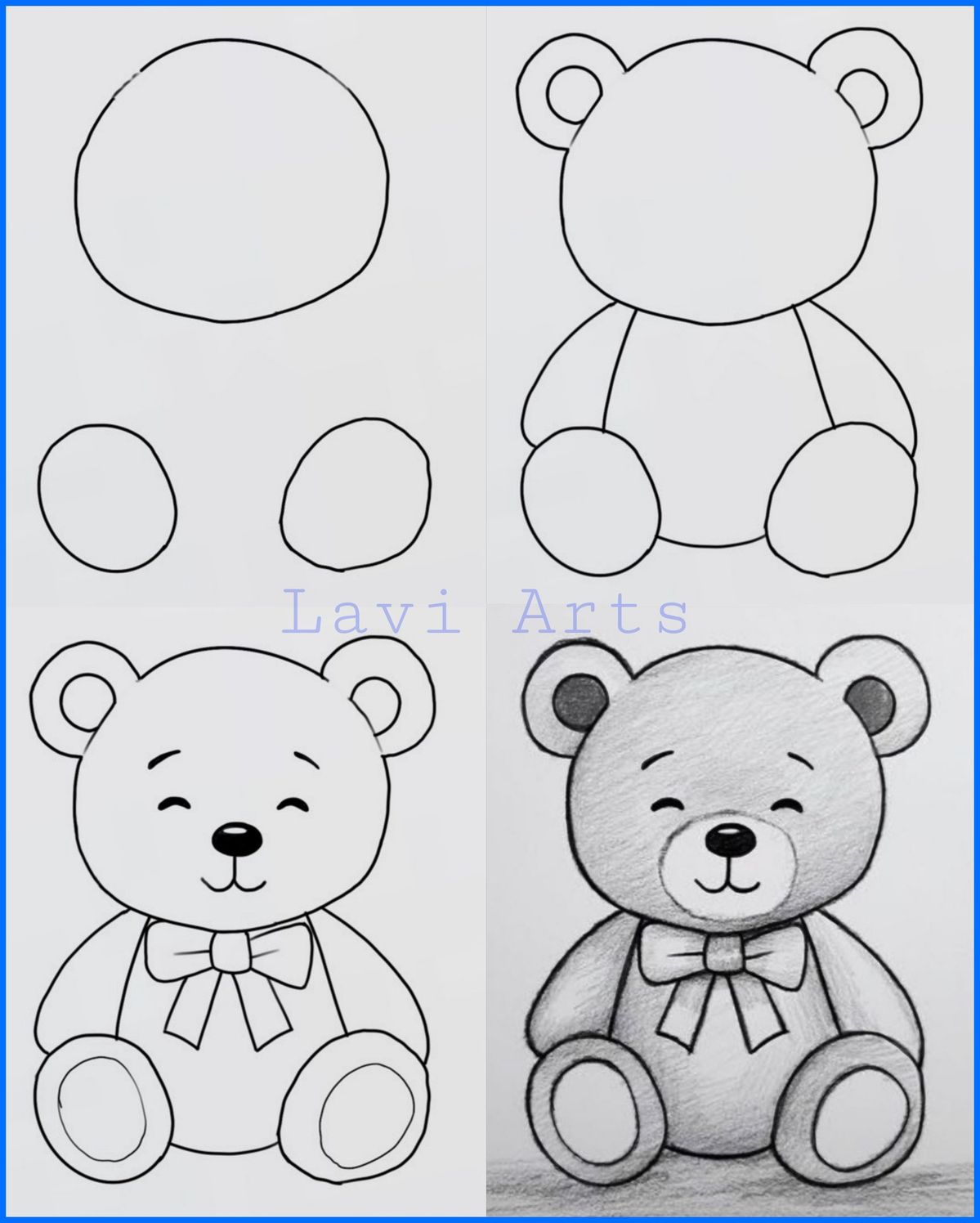 Desenhos Fáceis: Como desenhar um Ursinho fofo a lápis