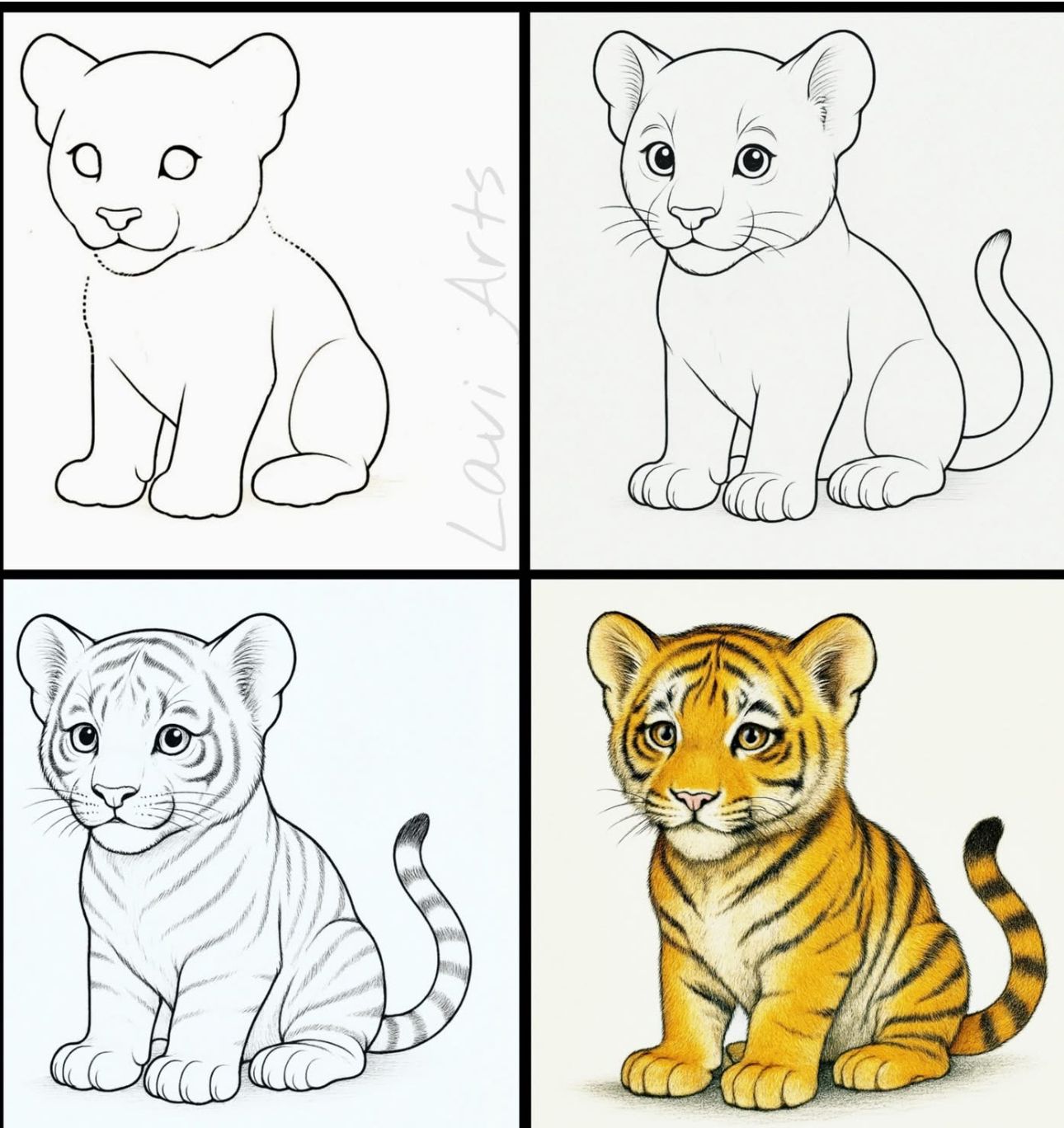 Desenhos Fáceis: Como desenhar um filhote de leão fofo