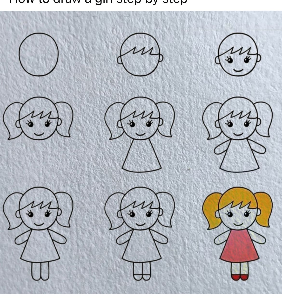 Desenhos Fáceis: Como desenhar uma menina passo a passo