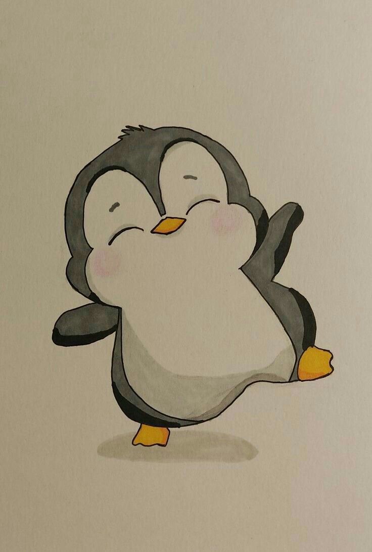 Desenhos Fofos: Pinguim fofo para desenhar