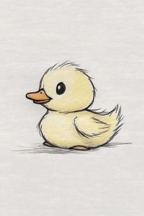 Desenhos Fofos: Pato fofo para desenhar