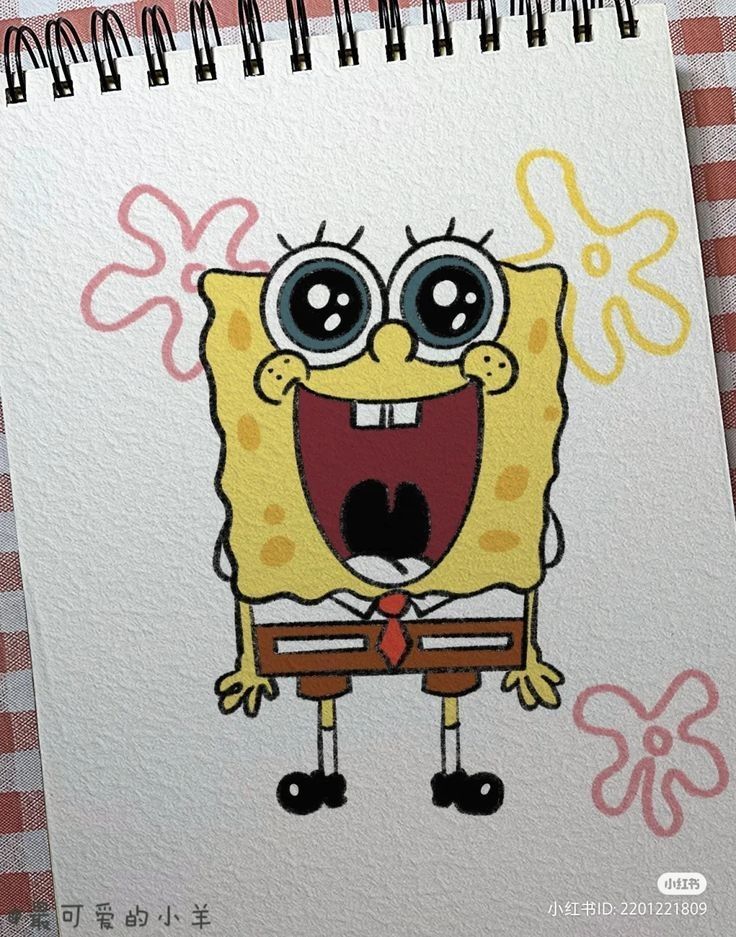 Desenhos Fofos: Bob Esponja fofo para desenhar