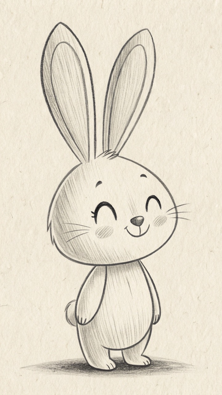 Desenhos Fofos Coelho fofo a lápis para desenhar