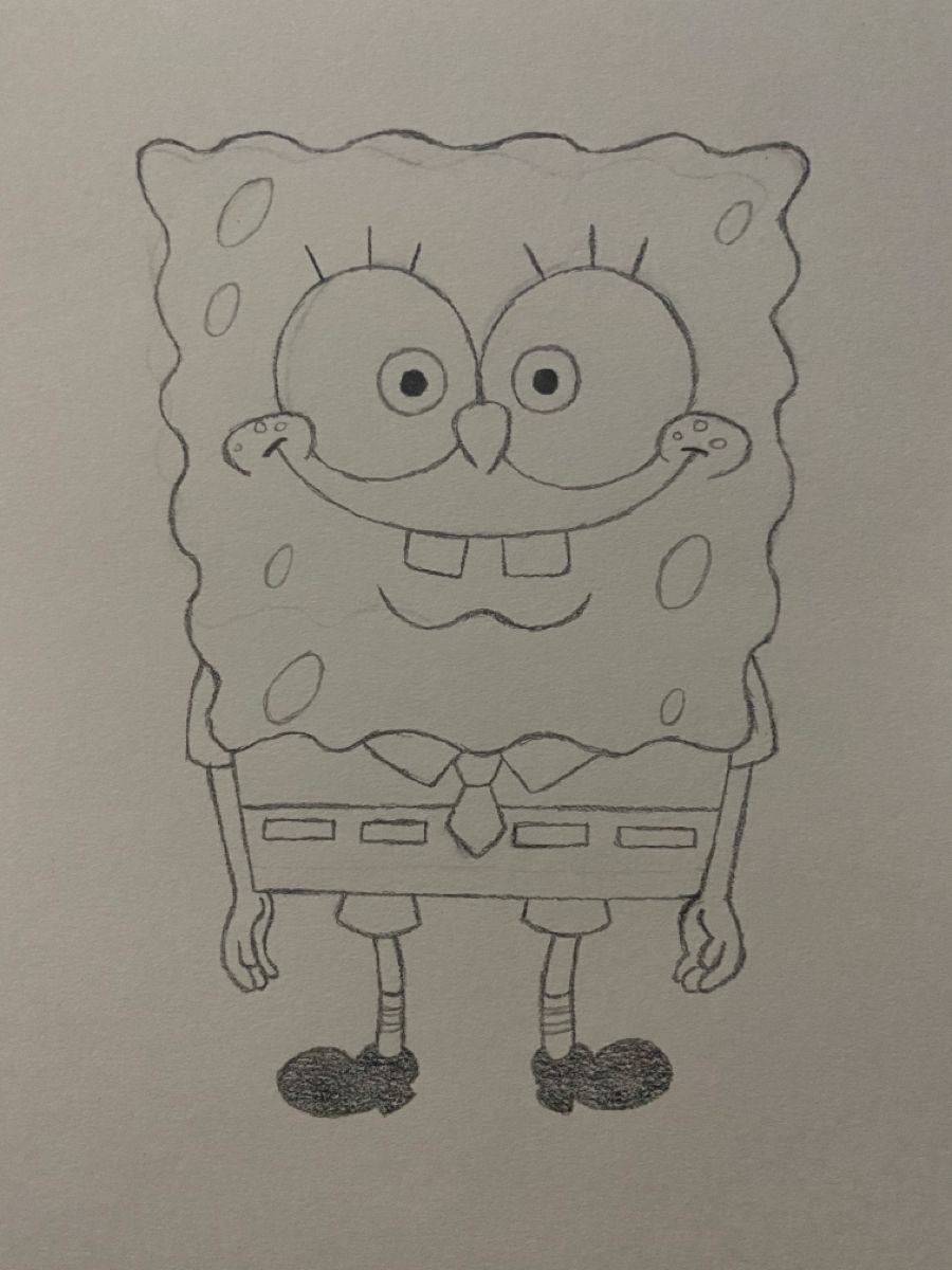 Desenhos Fofos: Bob Esponja fácil a lápis para desenhar