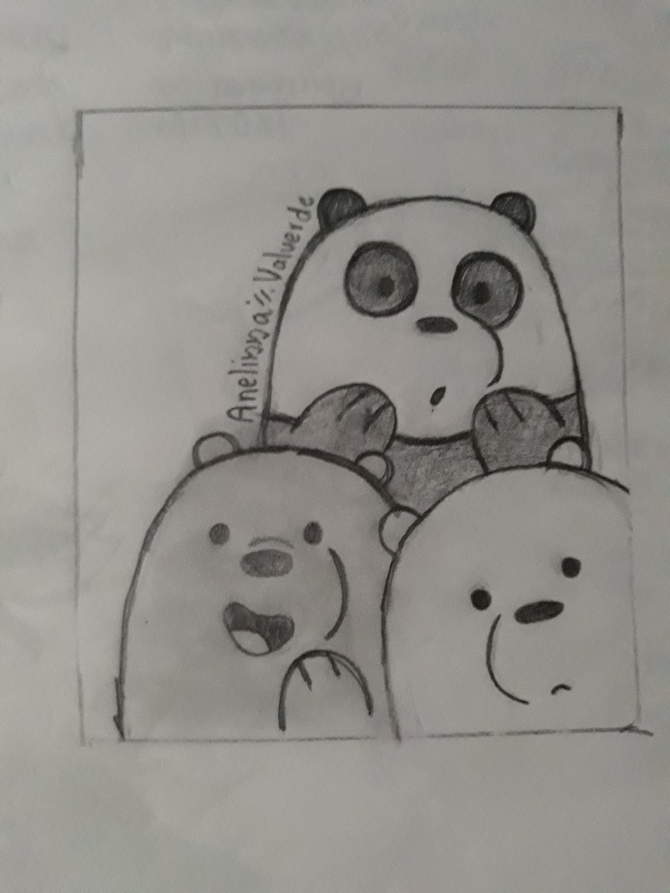 Desenhos Fofos: Ursos fofos a lápis para desenhar