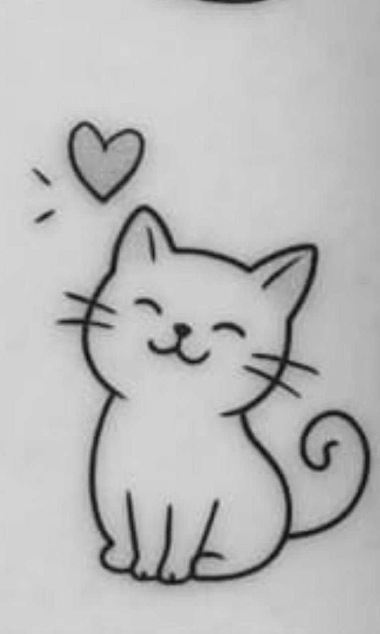 Desenhos Fofos: Gato Fofo para desenhar fácil