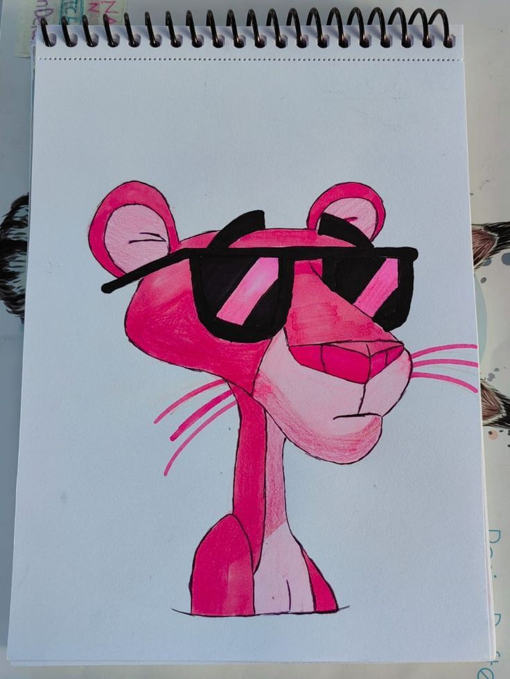 Desenhos Fofos: Pantera Cor de Rosa para desenhar