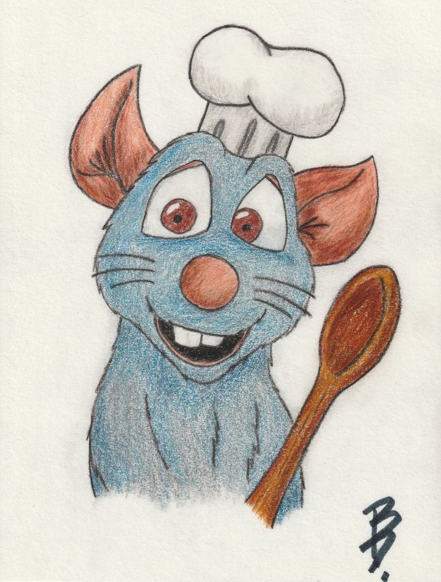 Desenhos Fofos: Ratinho chef fofo para desenhar